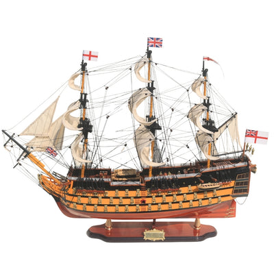 Segelschiffmodell HMS Victory 80cm, montiert, mit Möglichkeit zur Personalisierung durch Gravur - exklusive Geschenkdekoration, handgefertigt aus exotischem Holz, hohe Qualität und Liebe zum Detail