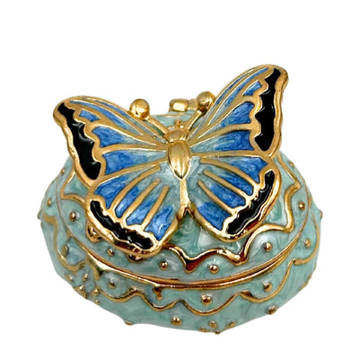 Exklusive Schmuckbox Schatulle - Schmetterling mit Kristallen - B0782-00BL