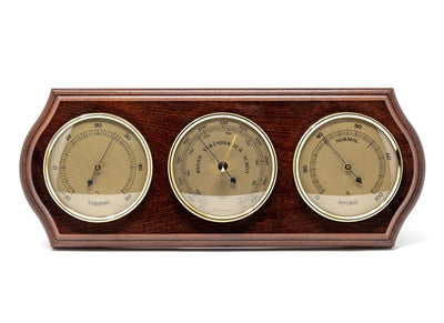 Fischer-Wetterstation - Barometer Hygrometer Thermometer - Messing Holz - 9176-22