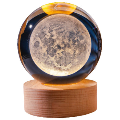 3D-Glaskugel Mond- LED-USB-Nachtlampe - Schreibtisch-Gadget
 - KKS