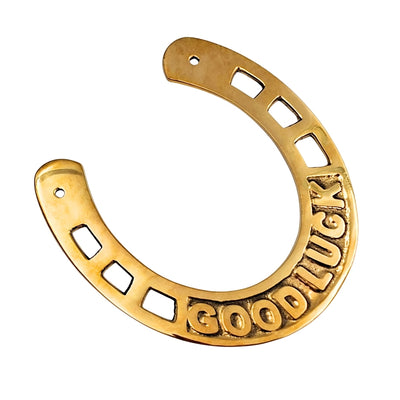 Glückshufeisen aus Messing 15 cm mit Gravurmöglichkeit - elegantes Glücksgeschenk