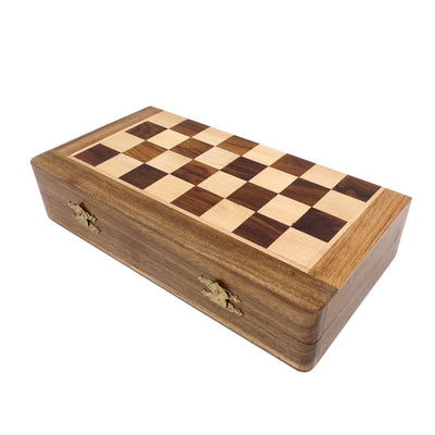 Magnetisches Holz-Schachspiel 30x30cm klappbar - G614