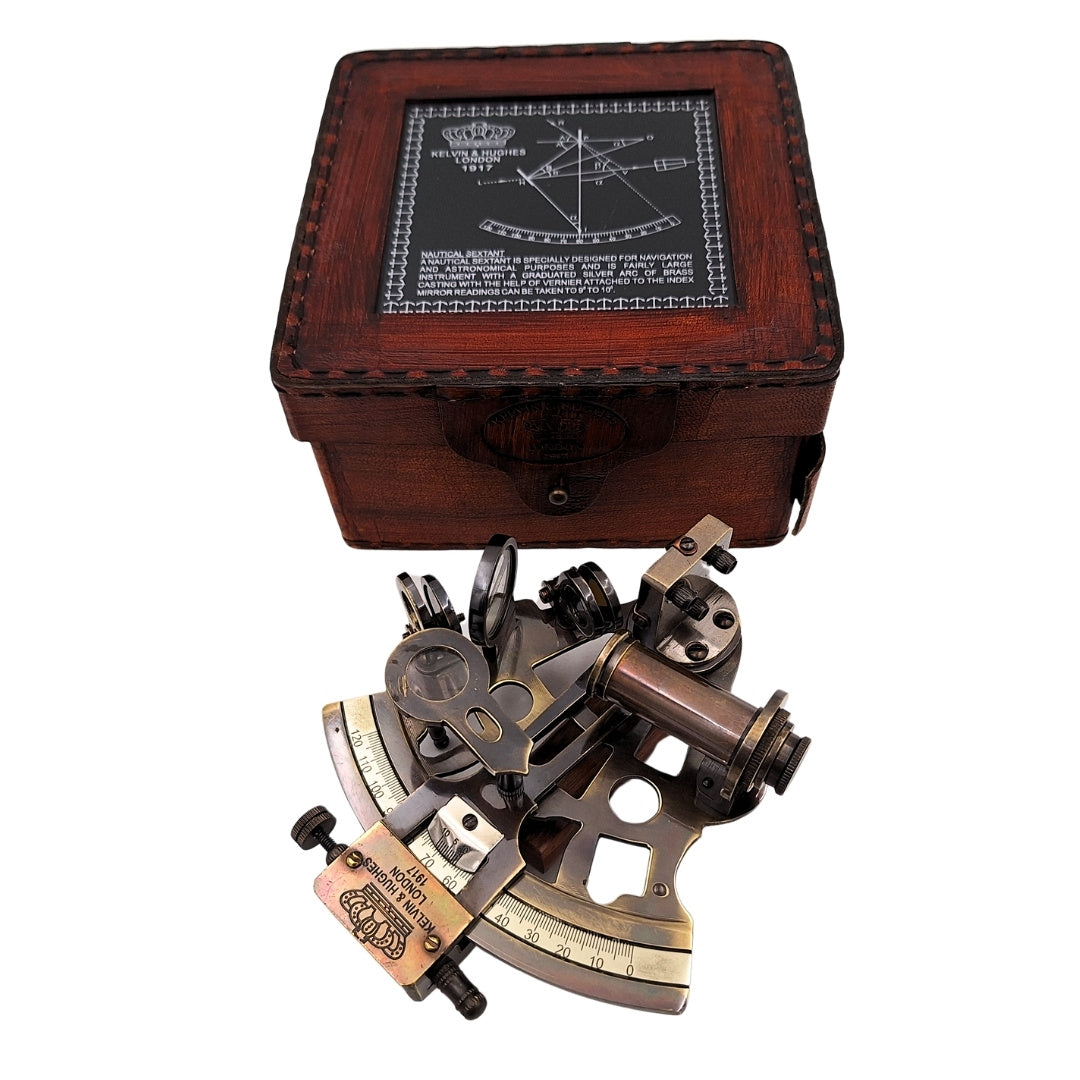 Messing-Sextant in Lederschachtel - NC1514B