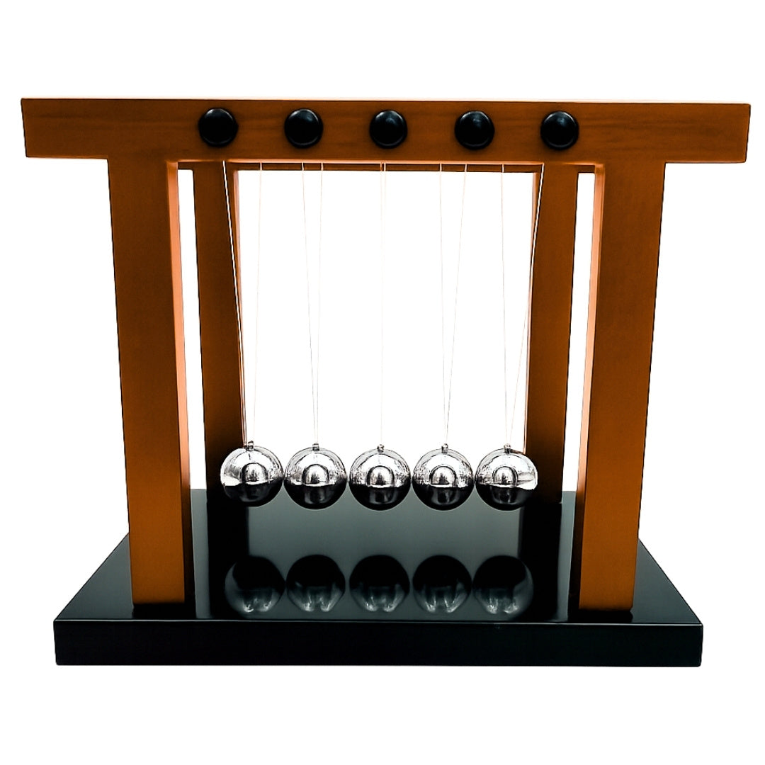 Elegante große Premium-Newtonkugeln auf Holzsockel - YG1300F