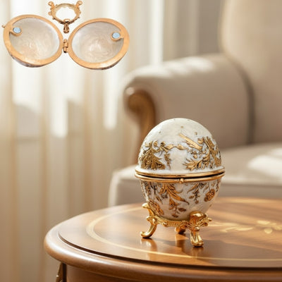 Exklusive Schatulle Fabergé-Ei aus Metall mit Kristallen - B0794-00