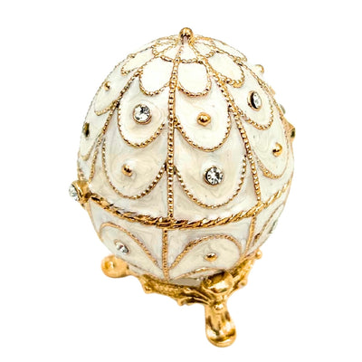 Exklusive Schatulle Fabergé-Ei aus Metall mit Kristallen - B0748-17WH