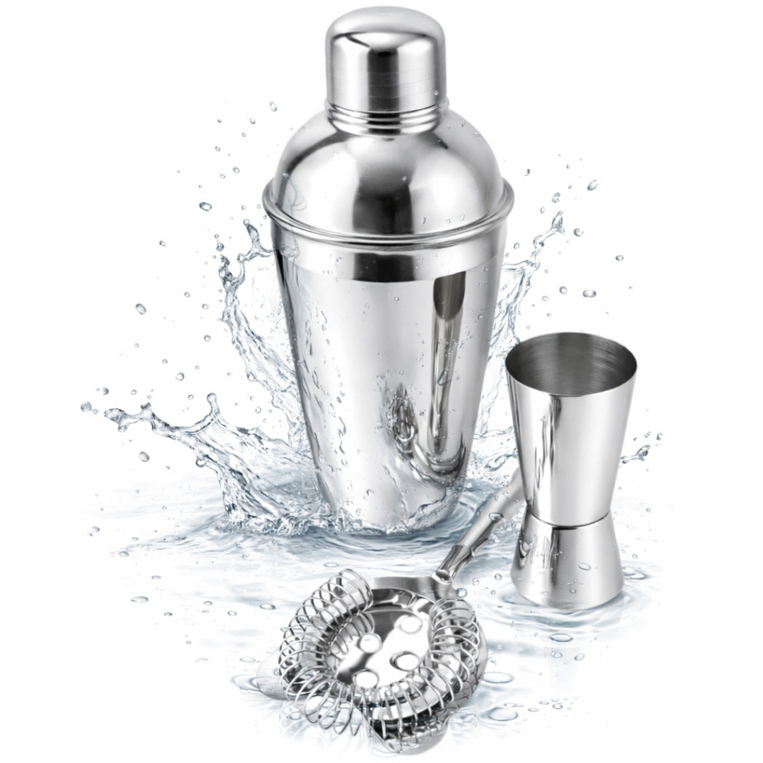 Barkeeper-Set – 3-teilig Shaker Jigger Strainer - BS48171