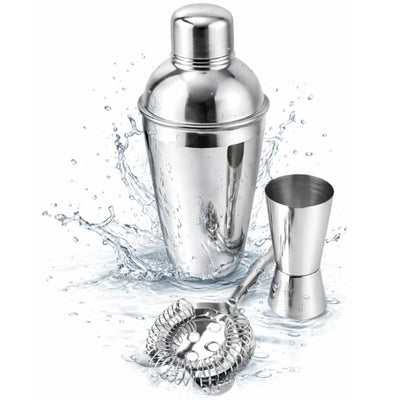 Barkeeper-Set – 3-teilig Shaker Jigger Strainer - BS48171