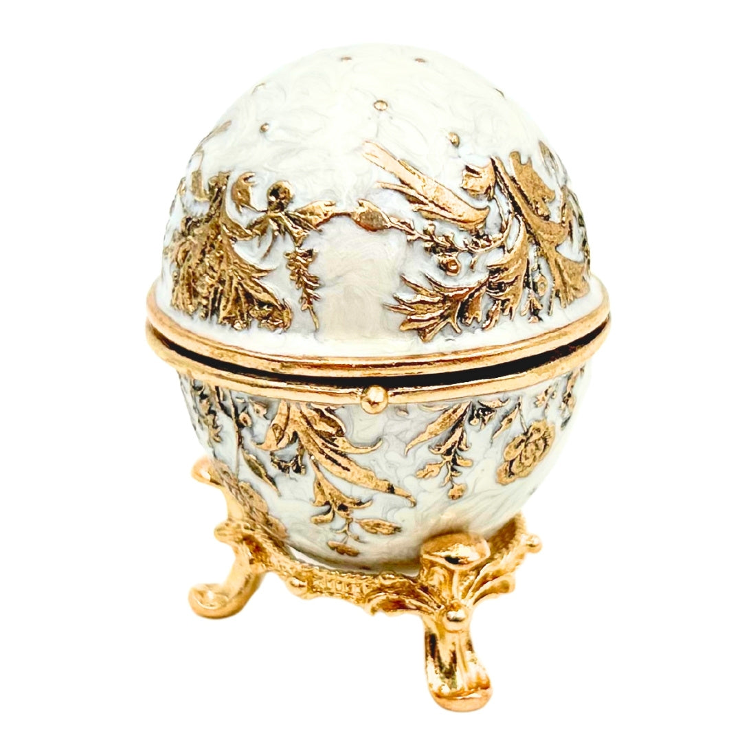 Exklusive Schatulle Fabergé-Ei aus Metall mit Kristallen - B0794-00