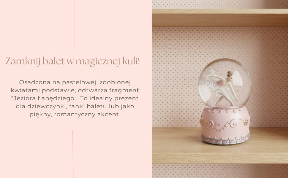 Spieluhr tanzende Ballerina in Glaskugel 12cm - MG-19016