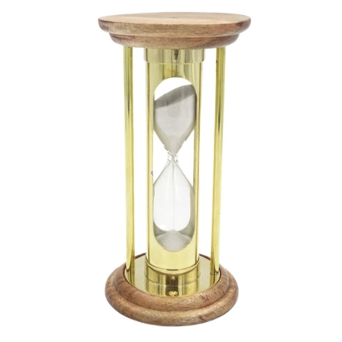 Messing-Sanduhr aus Holz 5 min Retro-Stil - NC3031