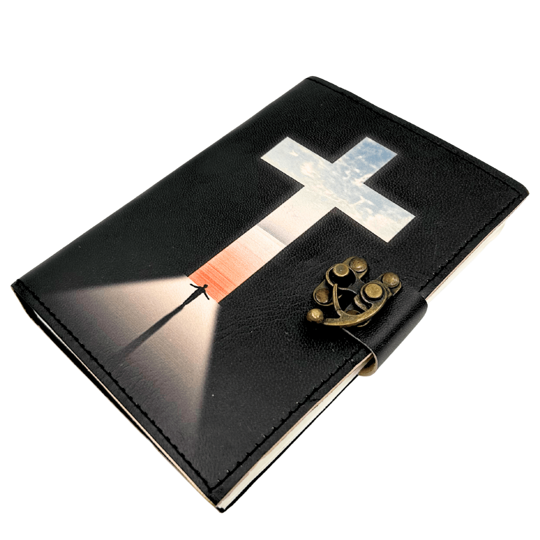 Ledernotizbuch religiöses Kreuz - 200 Seiten - AH15