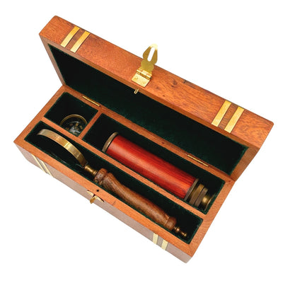 Exklusives Retro-Geschenkset – Fernrohr, Kompass und Lupe - NC102369