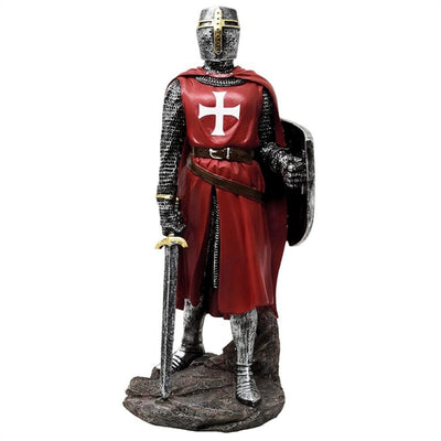 Figur eines Kreuzritters 30 cm aus Polyresin mit Möglichkeit zur Personalisierung durch Gravur