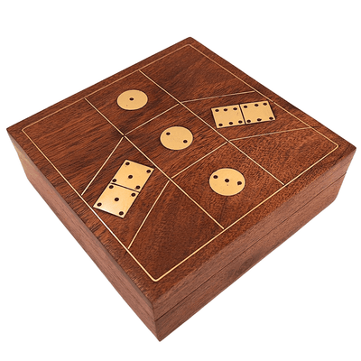 Spieleset – Domino und Spielwürfel in einer Holzbox – DO-002