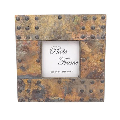 Holz-Bilderrahmen mit Blechbeschichtung - A-1106 - Fotoformat 10x10cm