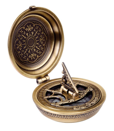 Messingkompass Urania Propitia mit Sonnenuhr - Premium - H45