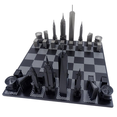 Designer-Schach Skyline New York aus Edelstahl – NY
