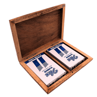 Set mit 2 Kartenspielen in einer Holzbox – elegantes Geschenk – Vintage – DNU-2791