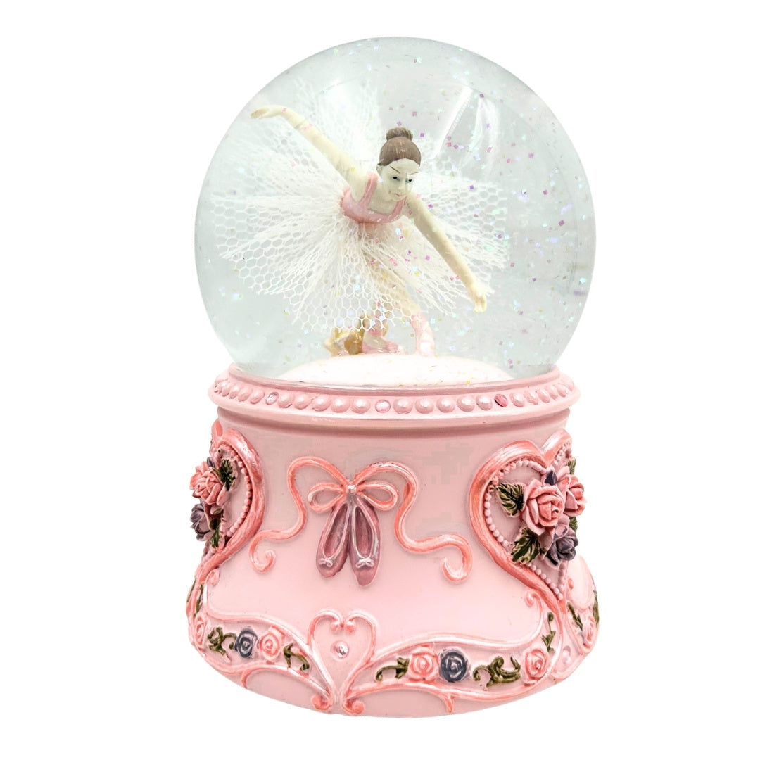 Spieluhr mit tanzender Ballerina in Glaskugel 15cm – MG-963