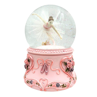 Spieluhr mit tanzender Ballerina in Glaskugel 15cm – MG-963
