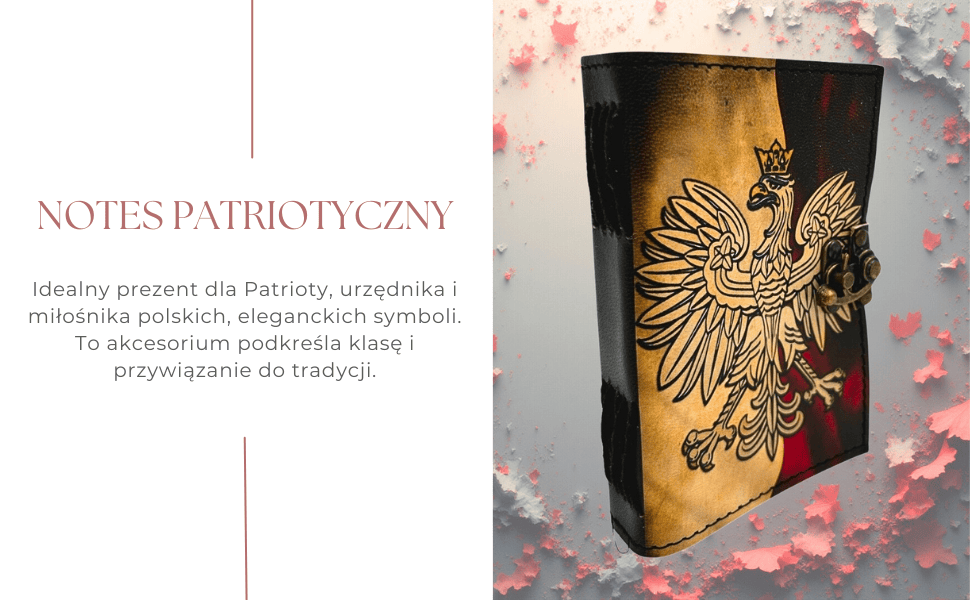 Ledernotizbuch Tagebuch Polnischer Adler patriotisch - 200 Seiten - AH13