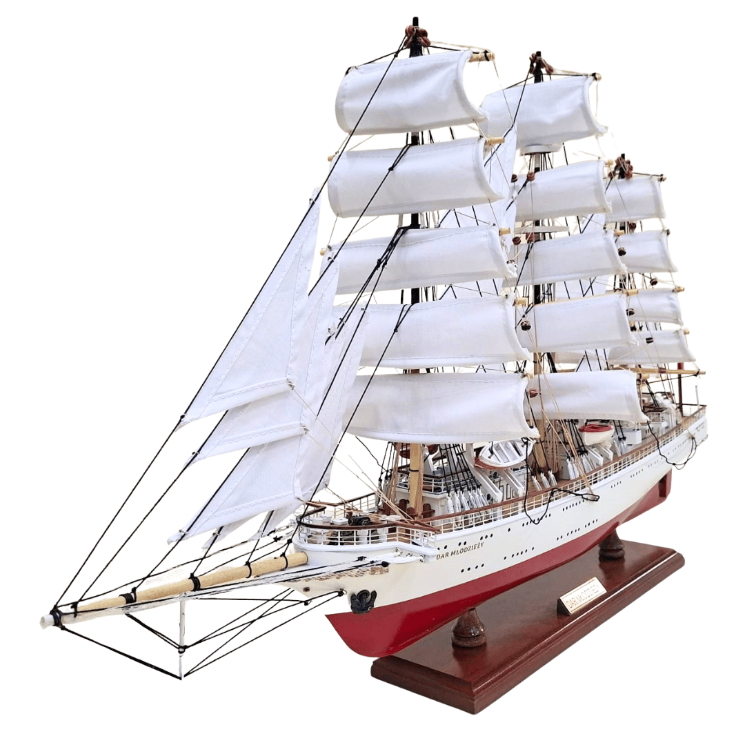 Exklusives Segelschiffmodell des Schiffs Dar Młodzieży XXL 71 cm, Möglichkeit zur Personalisierung durch Gravur