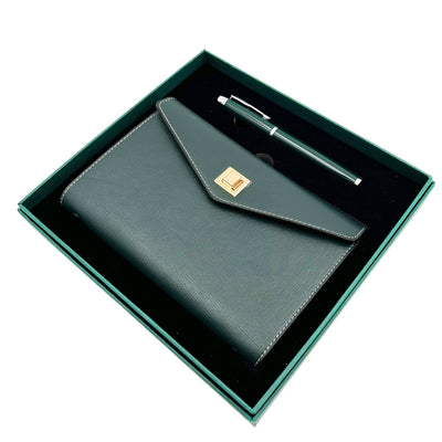 Elegantes Geschenkset - Ledernotizbuch mit Kugelschreiber in Geschenkbox – Premium – EE8