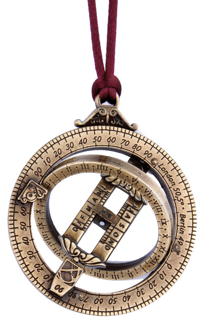 Miniatur-Sonnenuhr - astronomische Ringe - H90