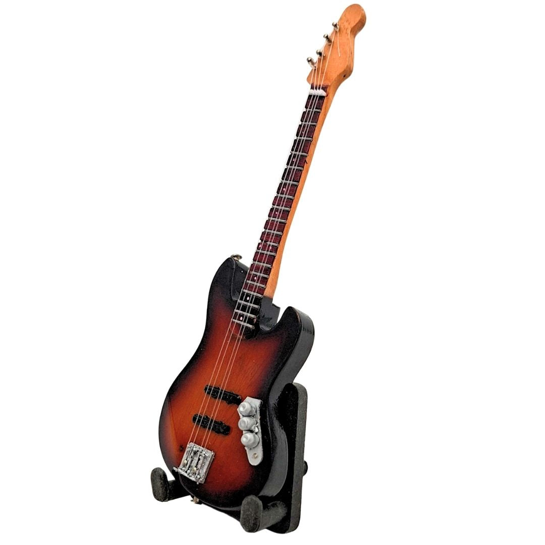 Dekorative Mini-Gitarre 15 cm auf Ständer mit Möglichkeit zur Personalisierung durch Gravur