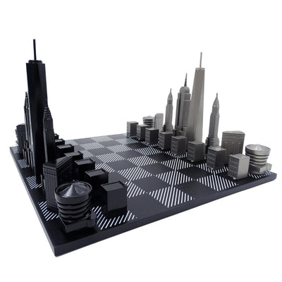 Designer-Schach Skyline New York aus Edelstahl – NY