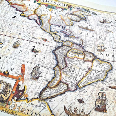 Karte von Amerika 1628 - J. Hondius Reprint - M1628