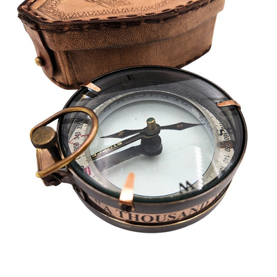 Magnetkompass - Map Reader im Lederetui – Retro-Gadget - NC2929
