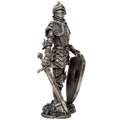 Dekorative Figur Ritter in silberner Rüstung Höhe 30 cm – MC-23053