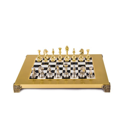 Exklusives Messing-Schachspiel 28x28cm - Staunton - S32BLA