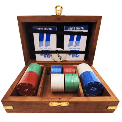 Elegantes Pokerset in Holzbox – 100 Jetons - DNU-102