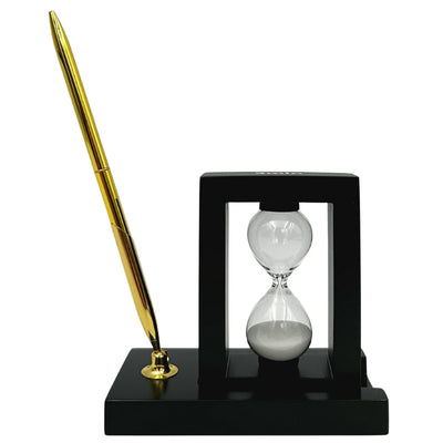 Dekoratives Schreibtisch-Set mit 3-Minuten-Sanduhr und Stifthalter – 121W