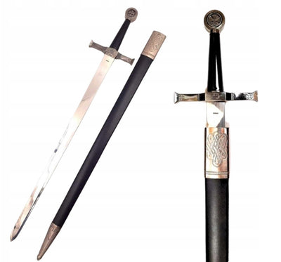 Stählernes Ritterschwert 84 cm in Scheide - Replik - SW-114