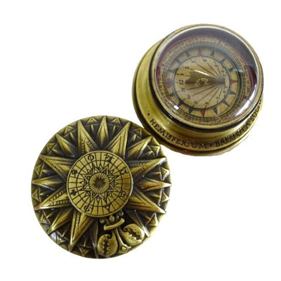Messing-Solarkompass - Renaissance-Replik - H40