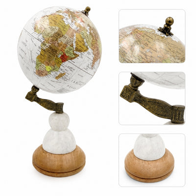 Dekorativer Globus Voyager auf Marmor-Holz-Sockel – GLB-108