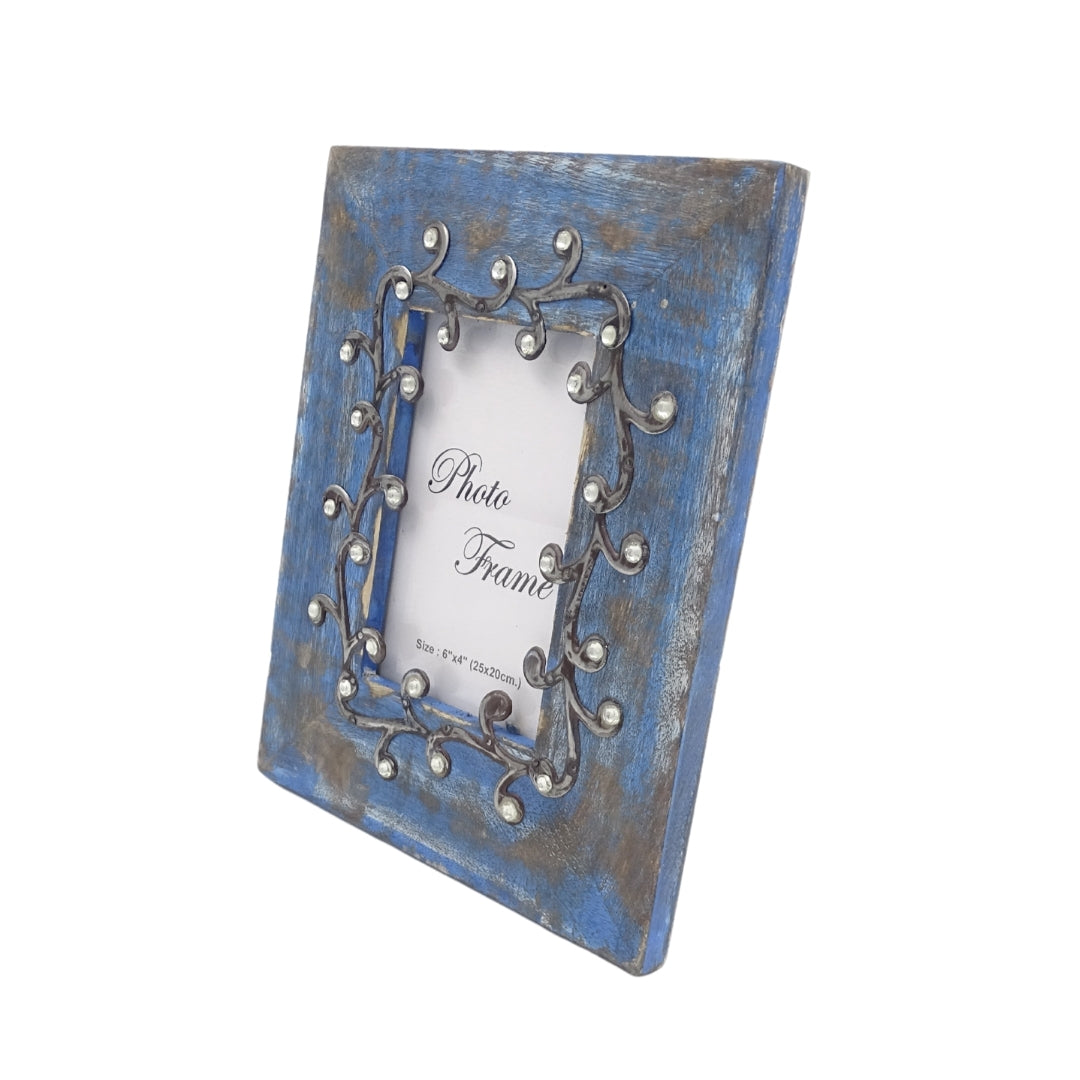 Holz-Bilderrahmen Blau - 28892 - Fotoformat 15x10cm