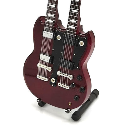 Mini-Gitarre im Stil von Led Zeppelin - Jimmy Page - Double Neck MGT-2059
