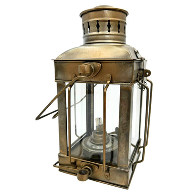 Retro-Petroleumlampe aus Stahl LT608 in gealterter Messingfarbe mit Gravurmöglichkeit