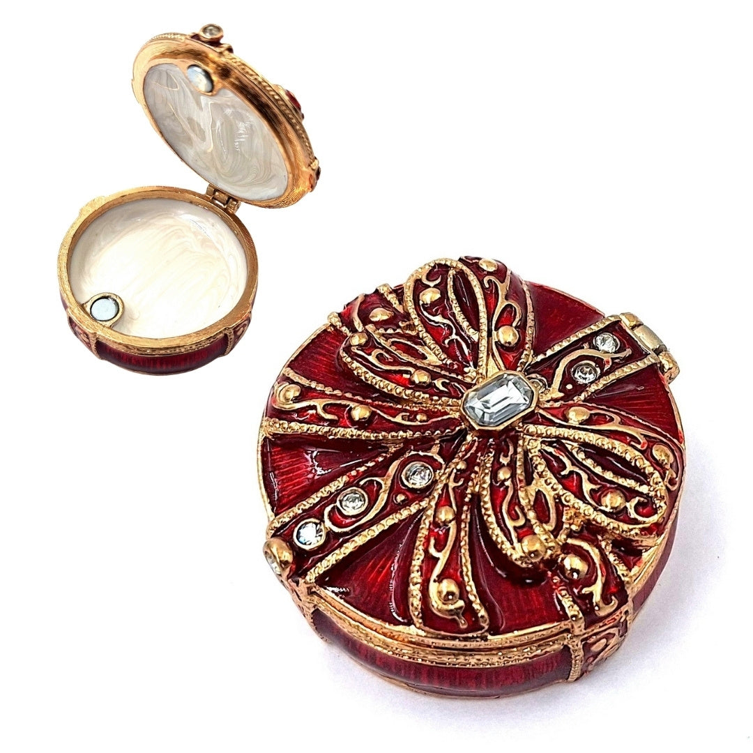 Exklusives kleines Geschenk-Metallkästchen mit Kristallen - B0118-08