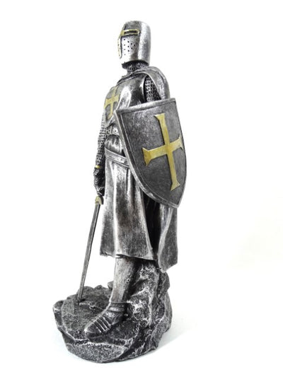30 cm große Kreuzritterfigur mit Gravur