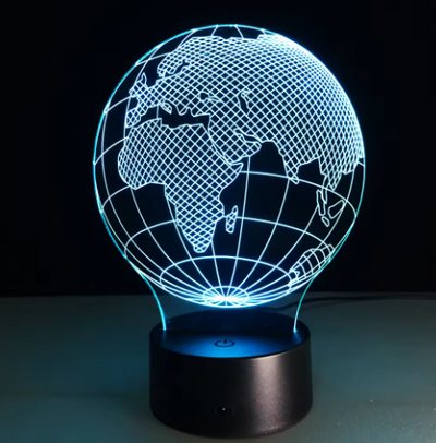 LED-Lampe - Globus - 7 verschiedene Farben - USB - P108