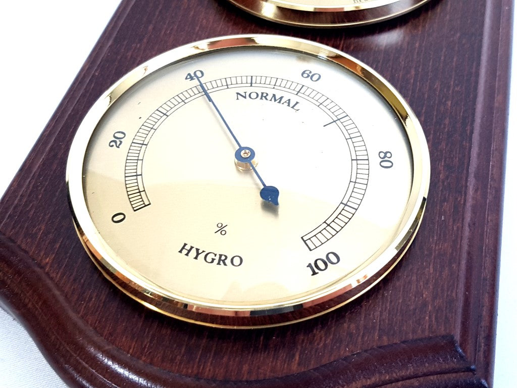 Fischer-Wetterstation - Barometer Hygrometer Thermometer - Messing Holz - 9176-22