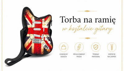 Umhängetasche in Gitarrenform – britische Flagge – Geschenk für einen Musikfan - RBG-008