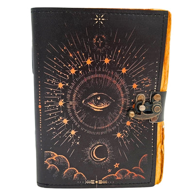 Retro-Ledernotizbuch Allsehendes Auge - 200 Seiten - Ziegenleder - AH19
