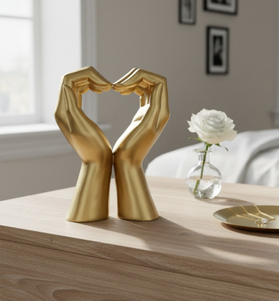 Goldene Dekofigur Glamour – Herz aus Händen 
- 44190FJ